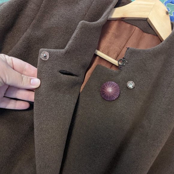 Vintage Brown Pea Coat - Picture 7 of 13